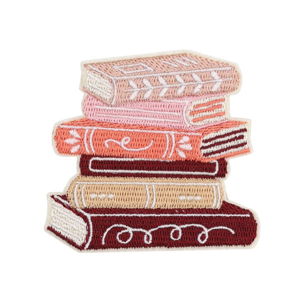 Summer Fashion Stack of Books Iron-On & Adhesive Embroidered Patch by Make Market®
